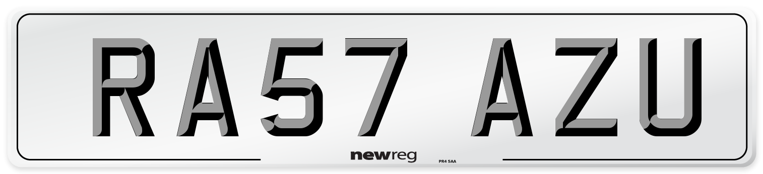 RA57 AZU Number Plate from New Reg